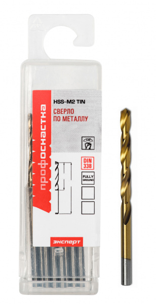 Сверло Ø  1,4 мм ц/х (10 шт.) HSS M2 TIN ПрофОснастка Эксперт